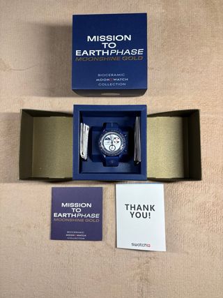 Swatch x Omega Mission T Earthphase Moonshine Gold