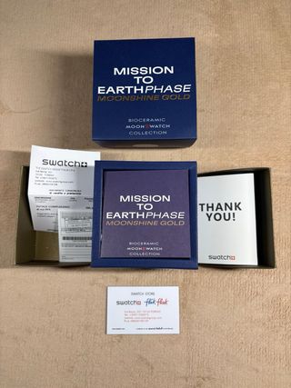 Swatch x Omega Mission T Earthphase Moonshine Gold