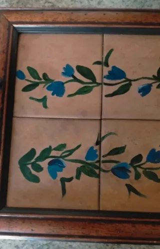 Vassoio legno dipinto a mano con fiori