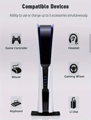 Hub USB PS5 Nero/Bianco