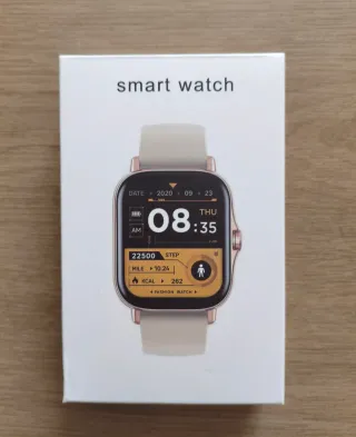 Reloj Inteligente Deportivo Beige y Dorado