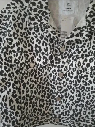 Giacca denim H&M leopardata taglia 36