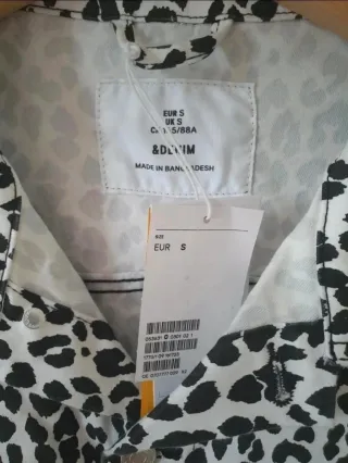 Giacca denim H&M leopardata taglia 36