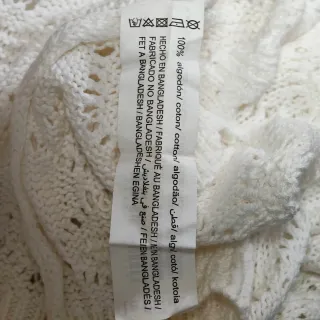 Vestido crochet Lefties blanco talla única