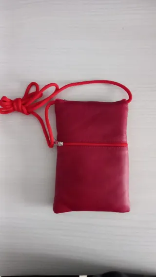 Bolso de mano cuero 2 cremalleras 14x21