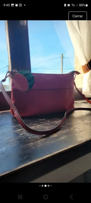 Bolso  bsndolera/ mano Zara TRF rojo y rosa