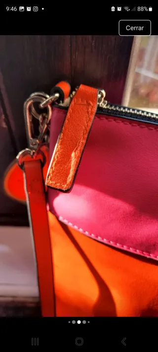 Bolso  bsndolera/ mano Zara TRF rojo y rosa