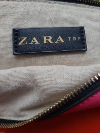 Bolso  bsndolera/ mano Zara TRF rojo y rosa