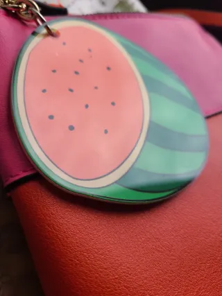 Bolso  bsndolera/ mano Zara TRF rojo y rosa