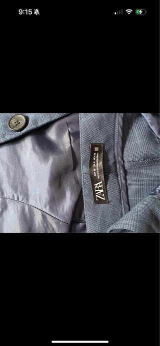 Traje chaqueta mujer azul marino cuadros