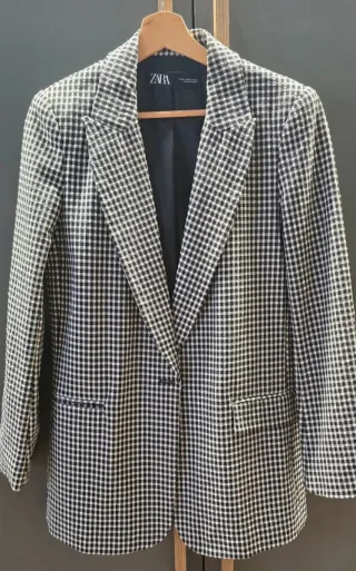 Blazer Zara Cuadro Vichy Mujer