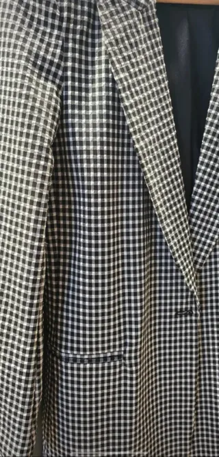 Blazer Zara Cuadro Vichy Mujer