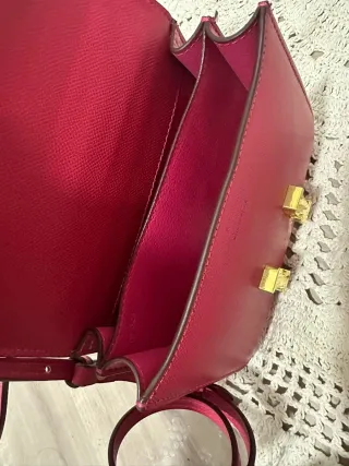 Bolso Herms Constance Dorado Rojo