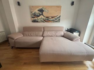 Sofá chaise longue rosa 3m