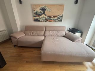 Sofá chaise longue rosa 3m