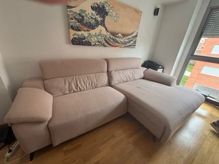 Sofá chaise longue rosa 3m