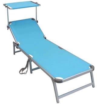 Lettino Sdraio da Spiaggia con Tettuccio Alluminio