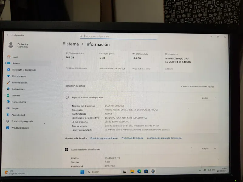 PC Gaming GTX 1060 6GB 16GB RAM DDR4 afbeelding 6