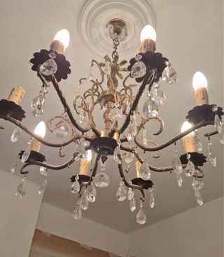 Lámpara de cristal dorada URGE X MUDANZA