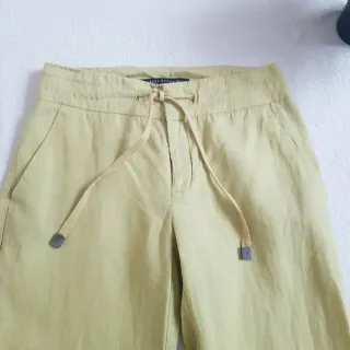 Pantalón wide leg 100% lino verde oliva zara woman