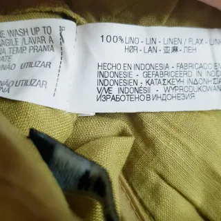 Pantalón wide leg 100% lino verde oliva zara woman