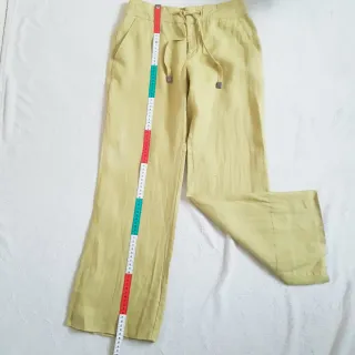 Pantalón wide leg 100% lino verde oliva zara woman