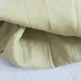 Pantalón wide leg 100% lino verde oliva zara woman