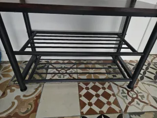 Perchero zapatero metal y madera