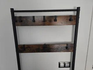 Perchero zapatero metal y madera