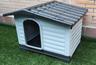 Caseta Perros Exterior Beige y Gris