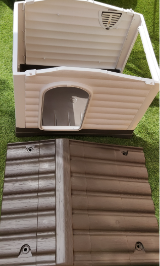 Caseta Perros Exterior Beige y Gris