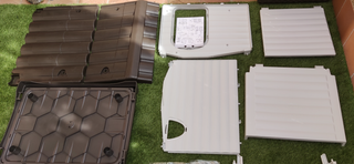 Caseta Perros Exterior Beige y Gris