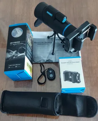 Cannocchiale APEXEL con treppiede e telecomando