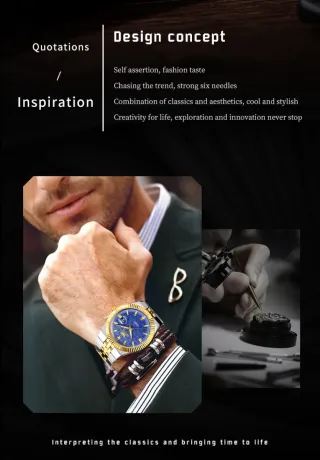 Orologio OPK Uomo Blu e Oro