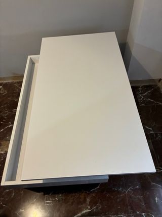 Mesa elevable blanca y gris grafito 1,10*60.