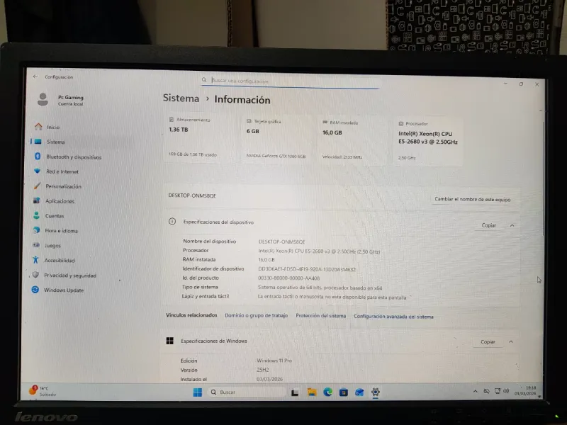 PC Gaming MSI GTX 1060 6GB 16GB RAM SSD+HDD afbeelding 6