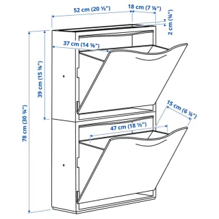 4 módulos Mueble Zapatero IKEA TRONES Negro