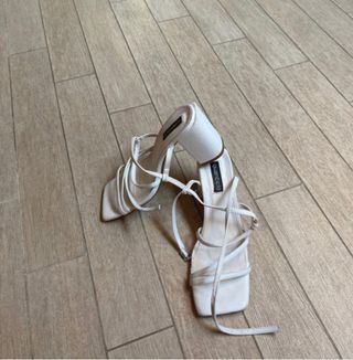 Sandali bianchi 40 punta quadrata