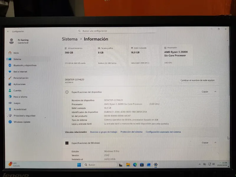 PC Gaming Ryzen 5 2600X RX 580 8GB 16GB RAM afbeelding 6