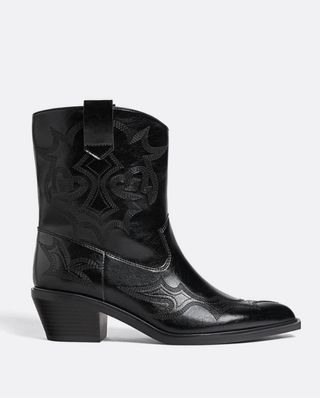 Botín Cowboy Stradivarius Negro ESTA TEMPORADA