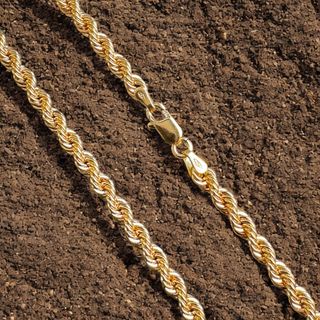 Cadena Oro 18K Salomónica 4mm Hombre Mujer