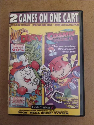 Mega Drive 2 Giochi in 1: Fantastic Dizzy e Cosmic