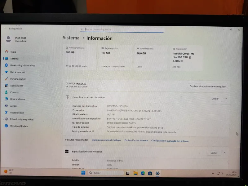 PC HP EliteDesk i5 4590 16GB RAM SSD+HDD afbeelding 3