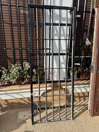 Puerta aluminio y reja