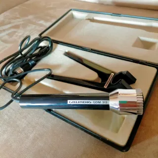 Microfono Grundig GDM 313 Vintage con Custodia