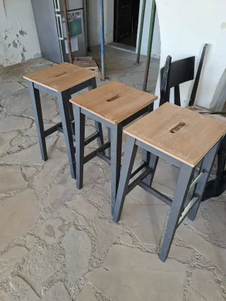 Taburetes Altos Madera 4 un por 100€