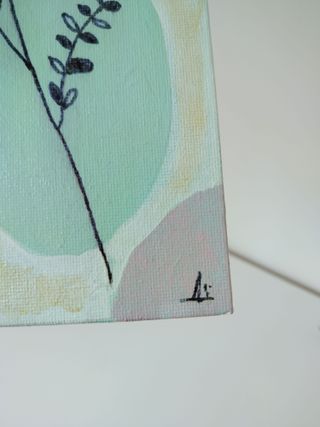 Pintura acrílica abstracto moderno flores. Decorac