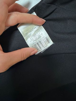 Vestido estampado azul oscuro y mostaza