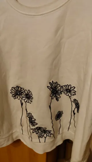 Sudadera flores manga 3/4 talla 48