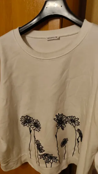 Sudadera flores manga 3/4 talla 48